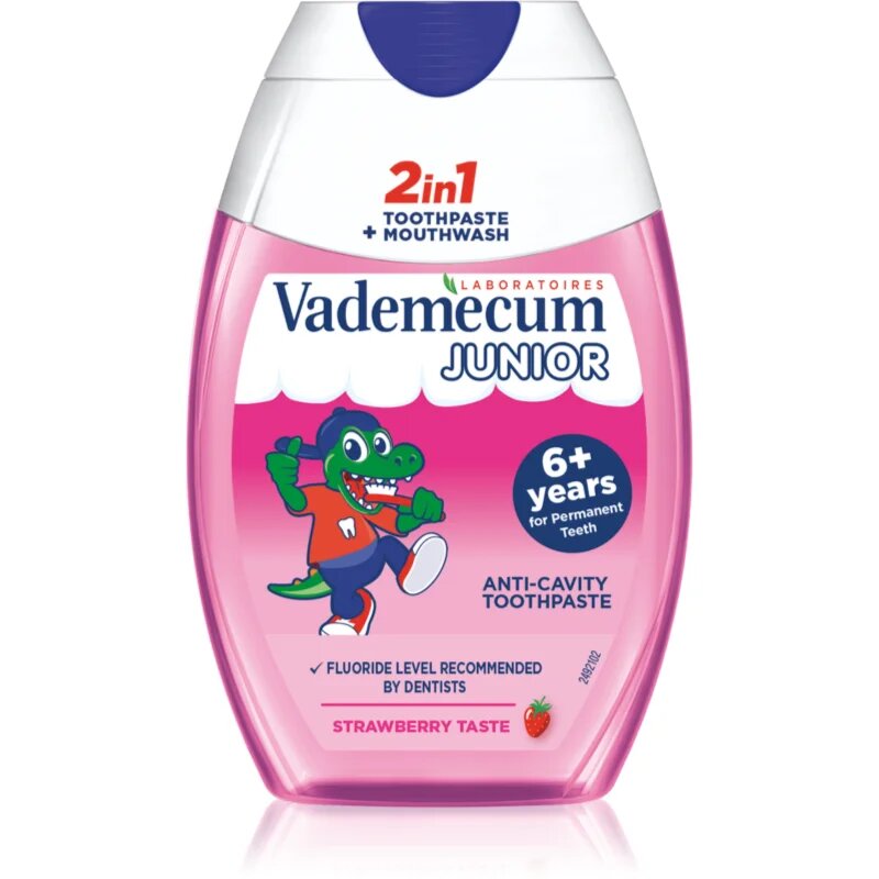 Vademecum Junior 2 in 1 паста за зъби и вода за уста 2 в 1 за деца 6+ години 75 мл.