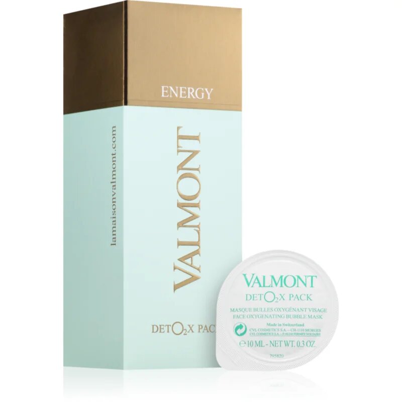 Valmont DetO2x Pack активна детоксикираща и озаряваща маска в капсули за всеки тип кожа на лицето 6x10 мл.