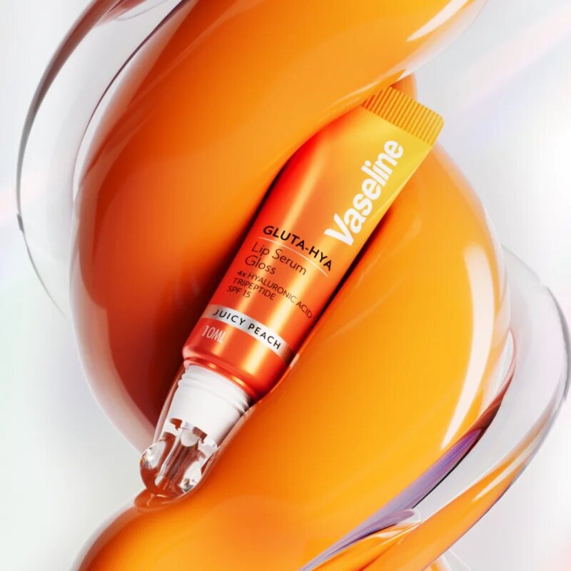 Vaseline Gluta-Hya Lip Serum хидратиращ балсам за устни SPF 15 цвят Juicy Peach 10 мл.