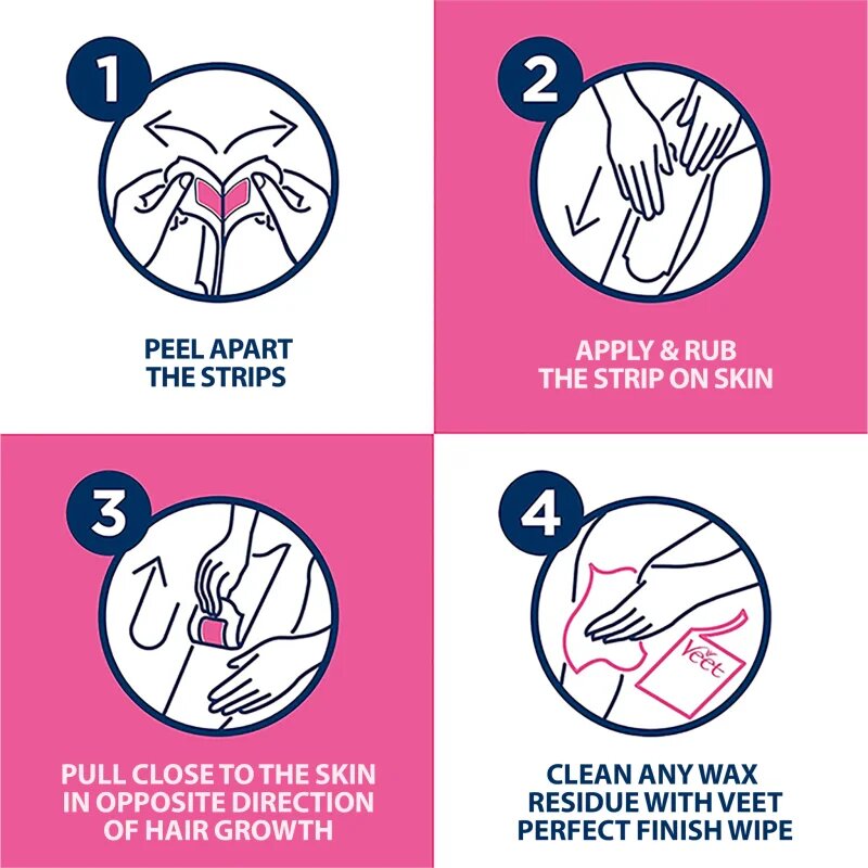 Veet Minima Hypoallergenic восъчни ленти за епилация за крака 12 бр.