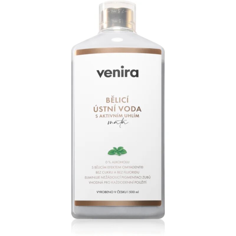 Venira Whitening Mouthwash with Active Charcoal избелваща вода за уста с активен въглен 500 мл.
