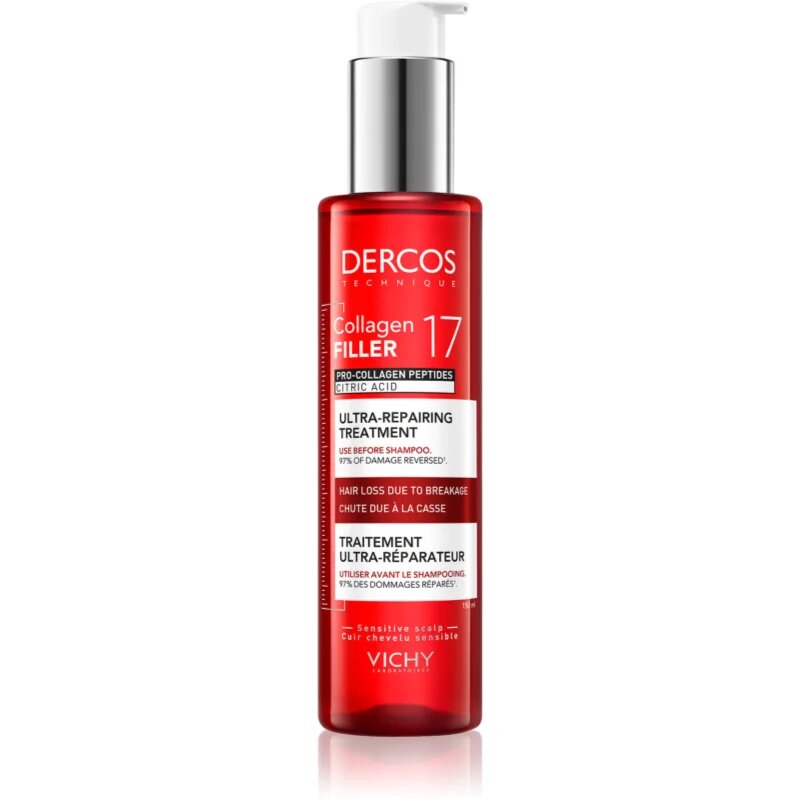 Vichy Dercos Collagen Filler 17 регенерираща процедура за тънка коса със склонност към косопад 150 мл.