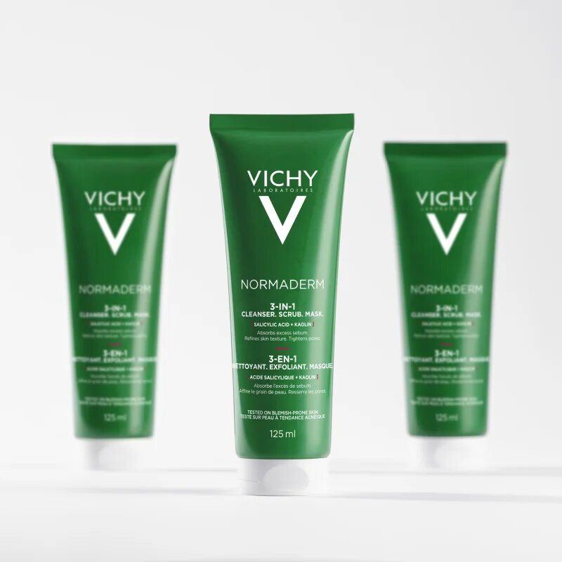 Vichy Normaderm почистваща грижа за мазна и проблемна кожа 125 мл.