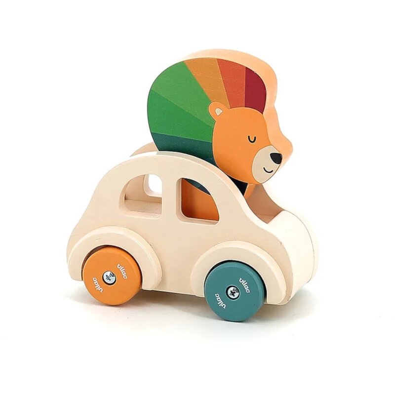 Vilac Lion in a Car играчка от дърво 15m+ 1 бр.