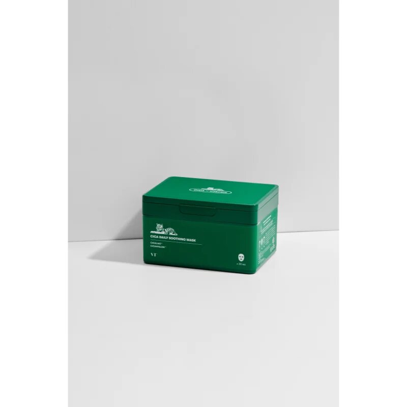 VT Cosmetics Cica Daily Soothing Mask интензивна хидратираща маска за лице с успокояващ ефект голяма опаковка 30 бр.