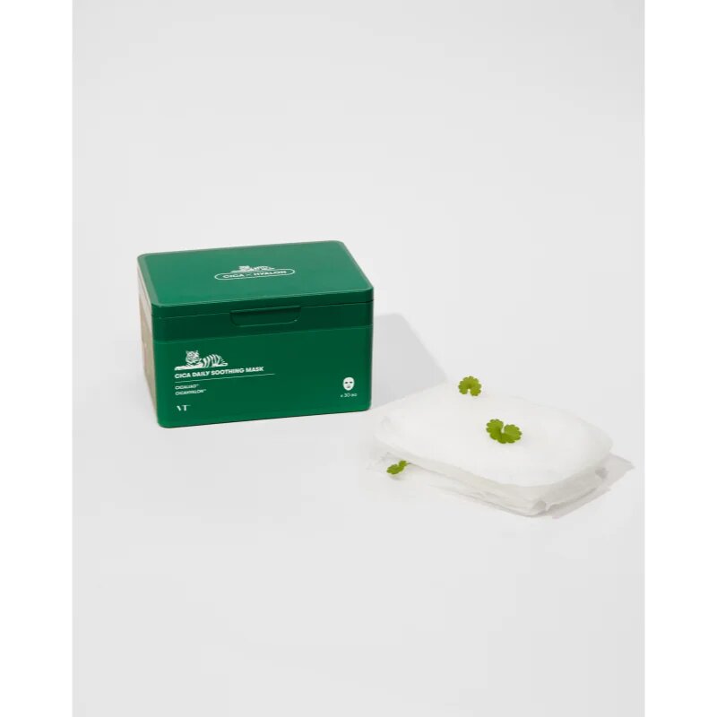 VT Cosmetics Cica Daily Soothing Mask интензивна хидратираща маска за лице с успокояващ ефект голяма опаковка 30 бр.