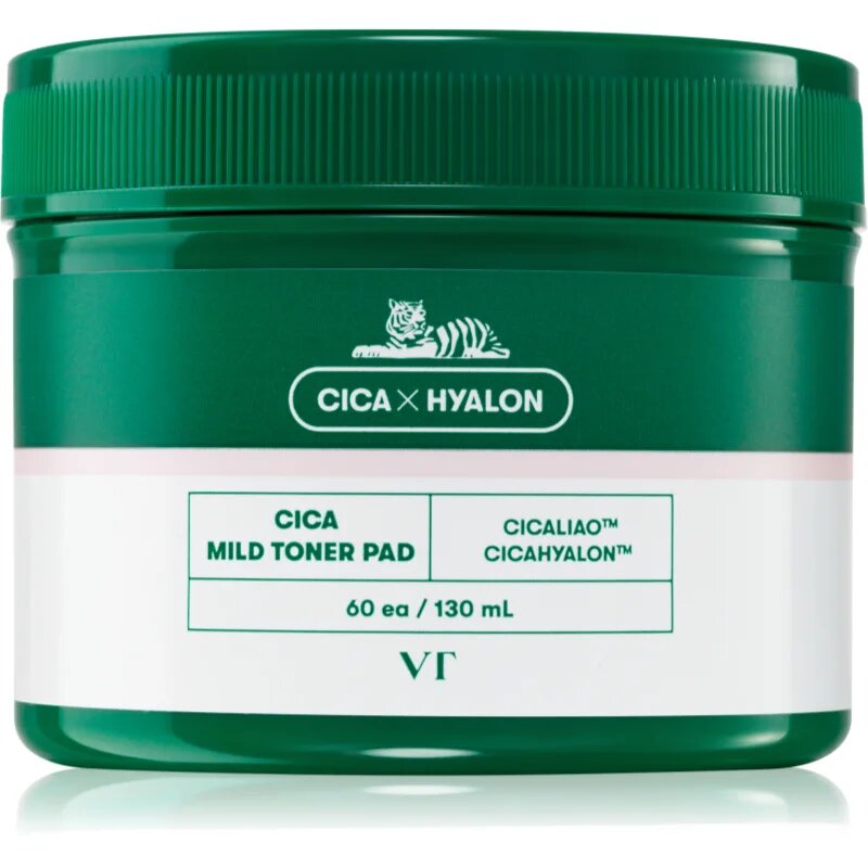 VT Cosmetics Cica Mild Toner Pad ексфолиращи тампони за лице с успокояващ ефект 60 бр.