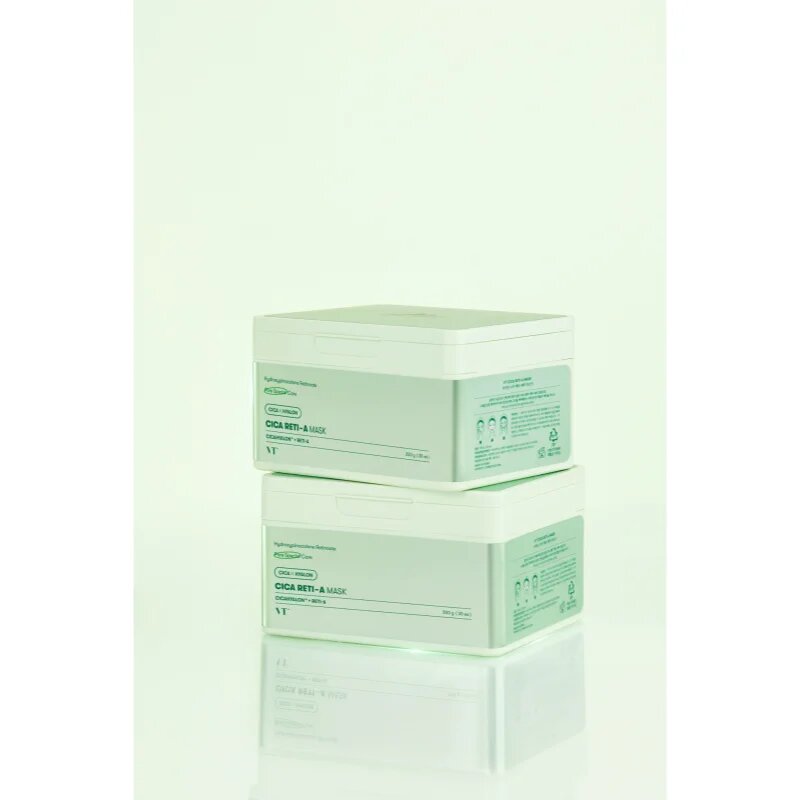 VT Cosmetics Cica Reti-A Mask успокояваща платнена маска със стягащ ефект голяма опаковка 30 бр.
