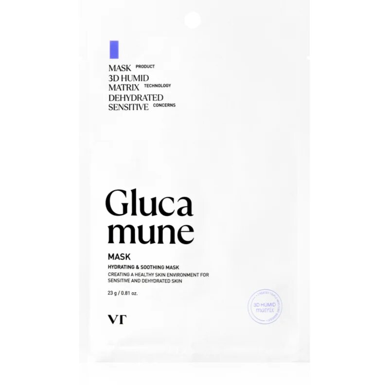 VT Cosmetics Glucamune Mask хидратираща платнена маска с успокояващ ефект 1 бр.