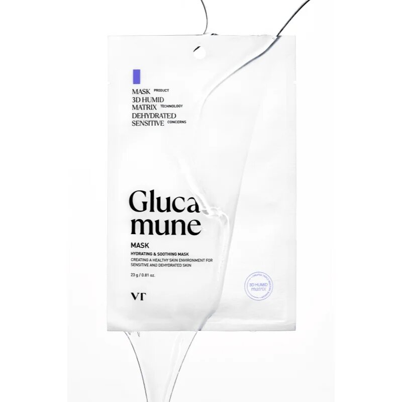 VT Cosmetics Glucamune Mask хидратираща платнена маска с успокояващ ефект 1 бр.