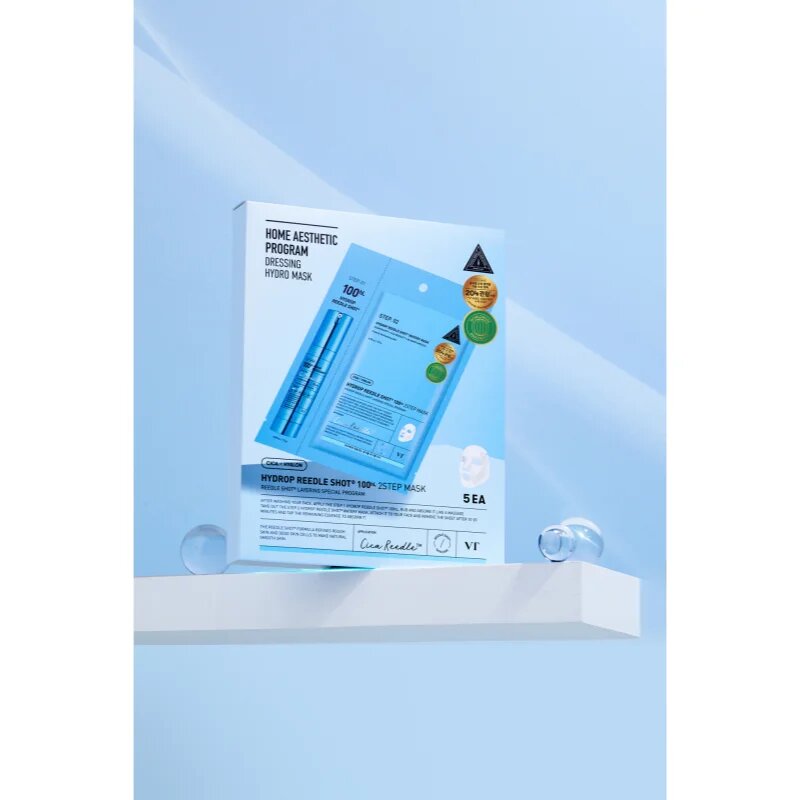 VT Cosmetics Hydrop Reedle Shot 100hL 2 Step Mask интензивна хидратираща маска за двуфазно третиране на кожата на лицето 28.5 гр.