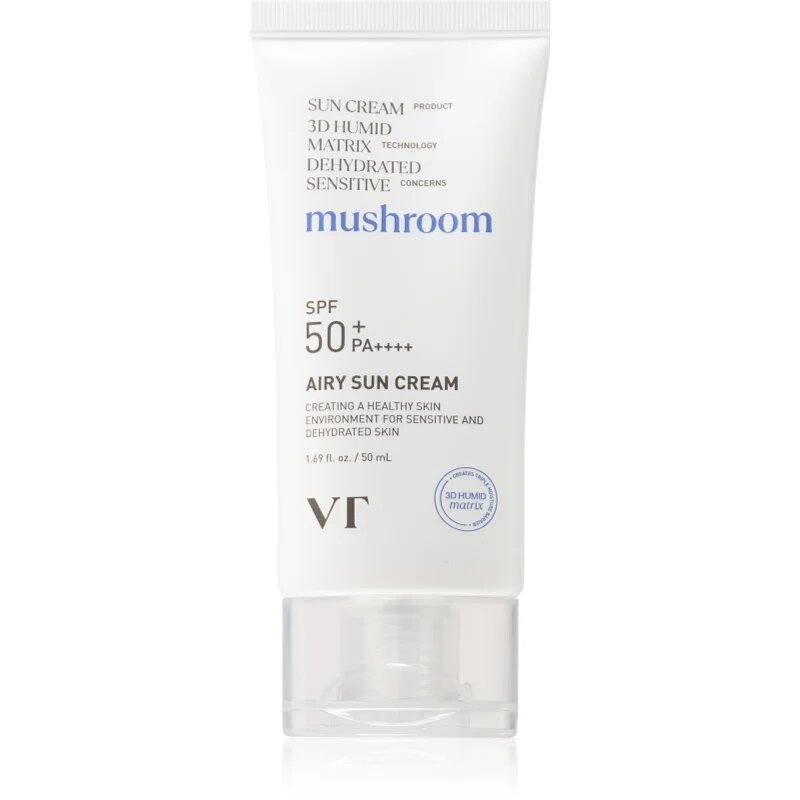 VT Cosmetics Mushroom Airy Sun Cream защитен крем за лице с хидратиращ ефект SPF 50+ 50 мл.