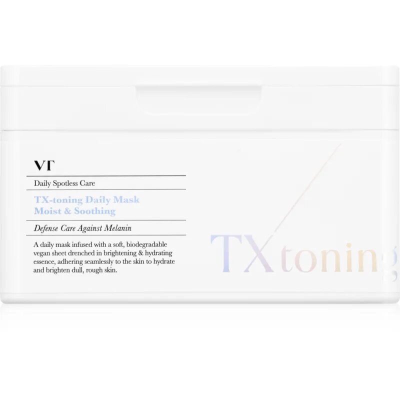 VT Cosmetics TX-Toning Daily Mask озаряваща платнена маска против пигментни петна голяма опаковка 30 бр.