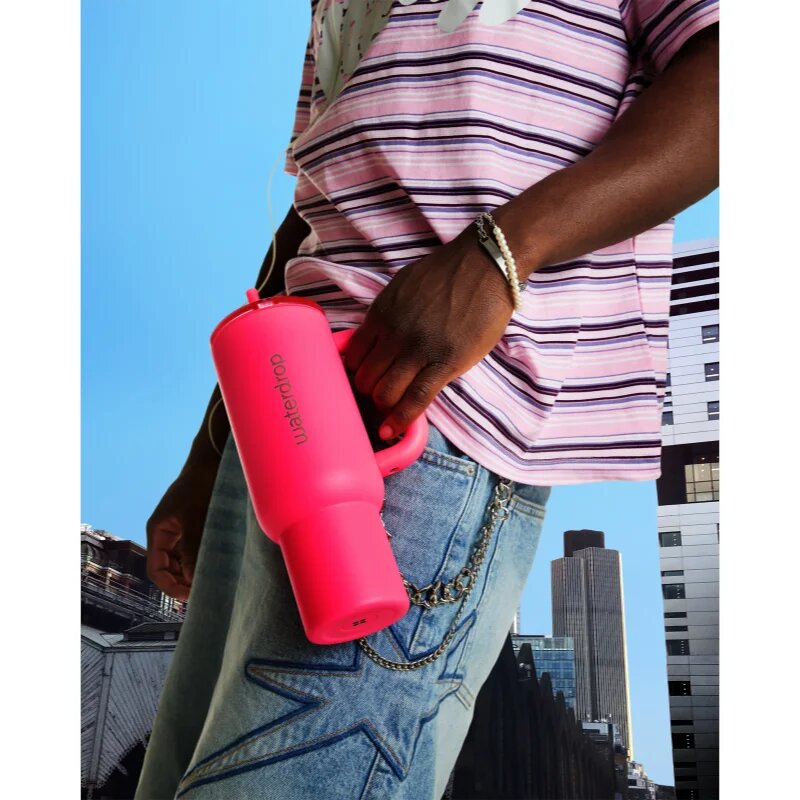 Waterdrop Explorer Tumbler неръждаема термочаша със сламка (лимитирана серия) Neon Pink 1 бр.