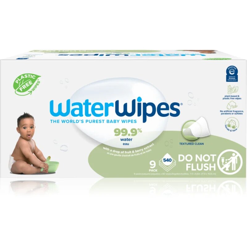 WaterWipes Baby Wipes Sopaberry 9 Pack нежни мокри кърпички за бебета 9x60 бр.