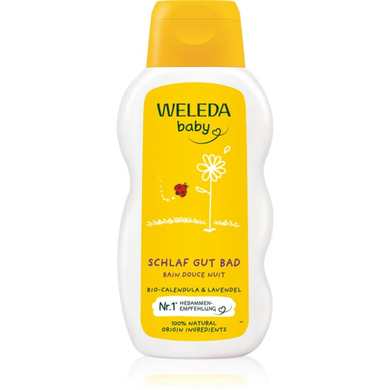 Weleda Baby продукт за вана за бебете с невен за лека нощ 200 мл.