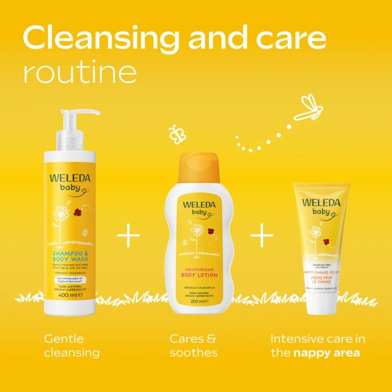 Weleda Baby шампоан и измиващ гел 2 в 1 за деца Calendula officinalis 400 мл.