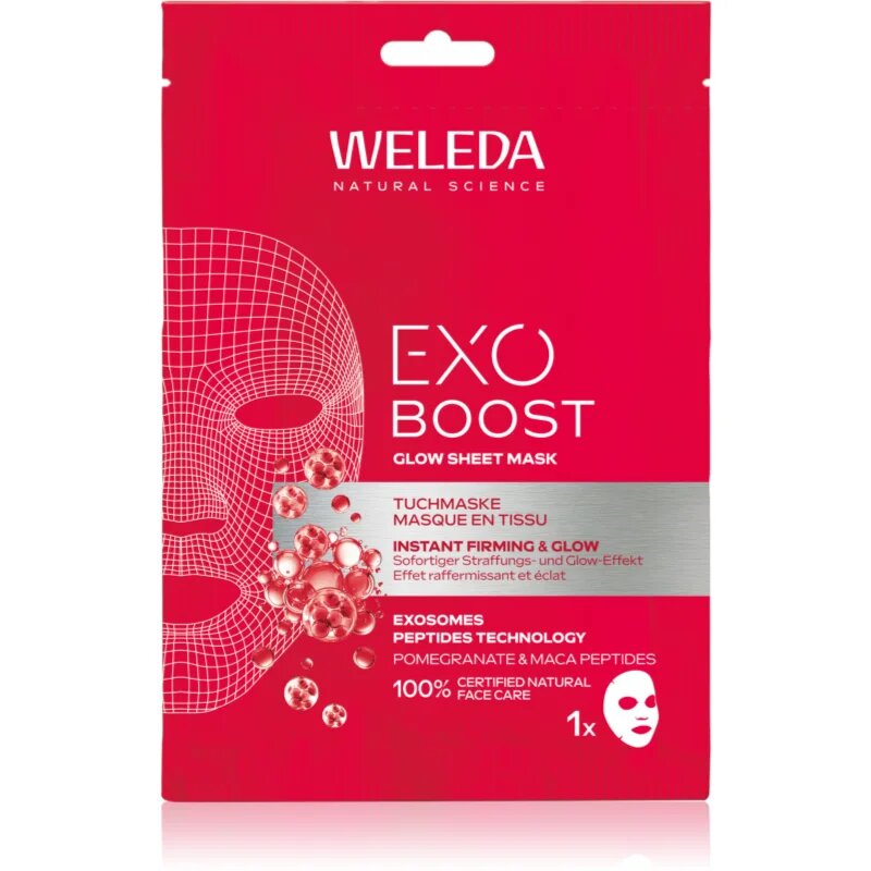 Weleda Exo Boost озаряваща платнена маска за стягане на кожата 20 мл.