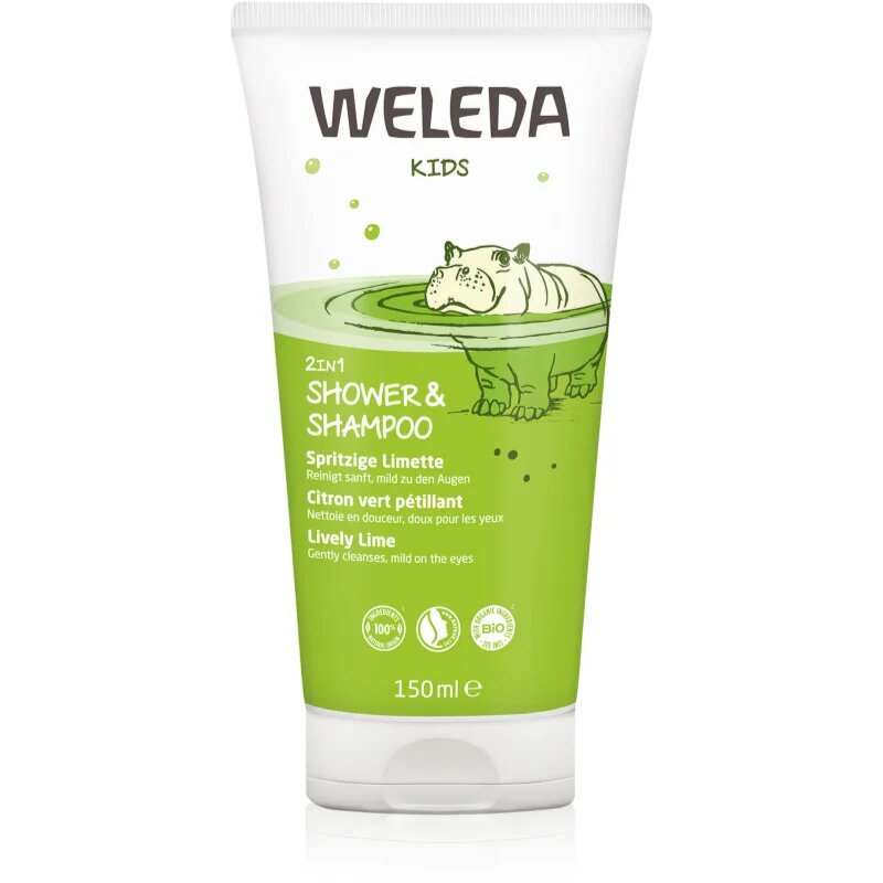 Weleda Kids Cheerful Lime душ-крем и шампоан за деца 2 в 1 150 мл.