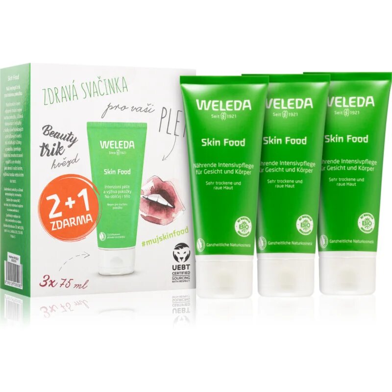 Weleda Skin Food универсален подхранващ крем с билки за много суха кожа 3x75 мл.