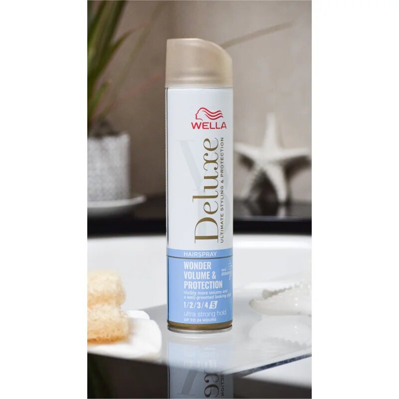 Wella Deluxe Wonder Volume & Protection лак за коса с екстра силна фиксация за обем и блясък 250 мл.