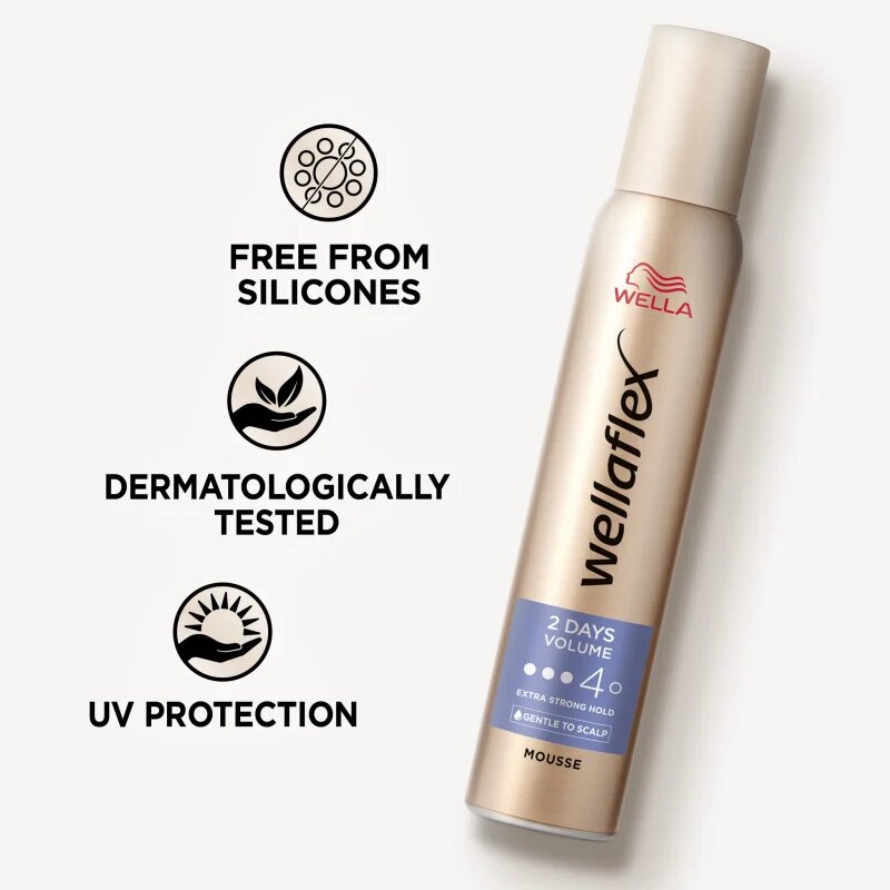 Wella flex 2 Days Volume пяна втвърдител за богат обем Vol 4 200 мл.