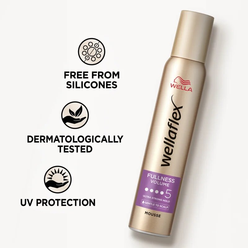 Wella flex Fullness Volume пяна втвърдител с екстра силна фиксация за фина коса 200 мл.