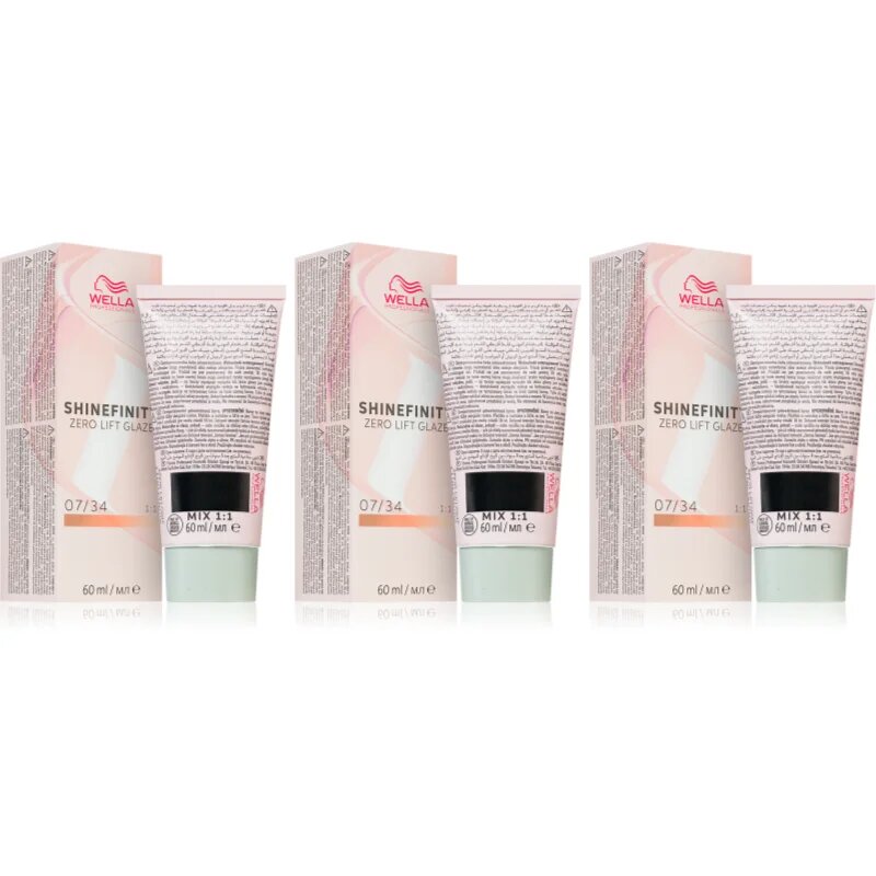 Wella Professionals Shinefinity Zero Lift Glaze полуперманентна тонираща боя за коса изгодна опаковка цвят 07/34 - Paprika Spice