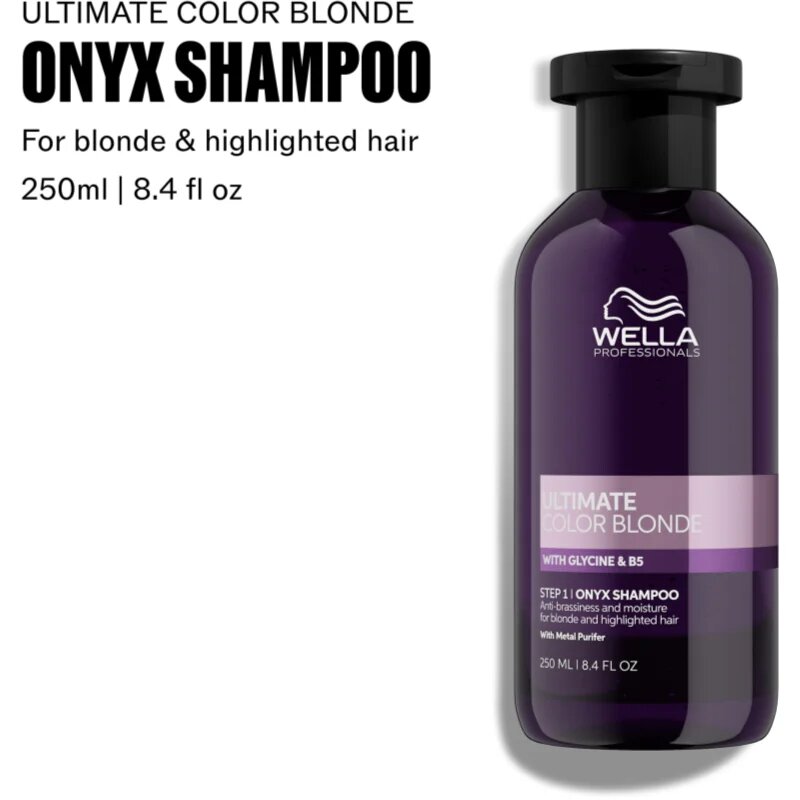 Wella Professionals Ultimate Color Blonde Shampoo шампоан неутрализиращ жълтите нюанси за изрусена коса или коса с кичури 250 мл.