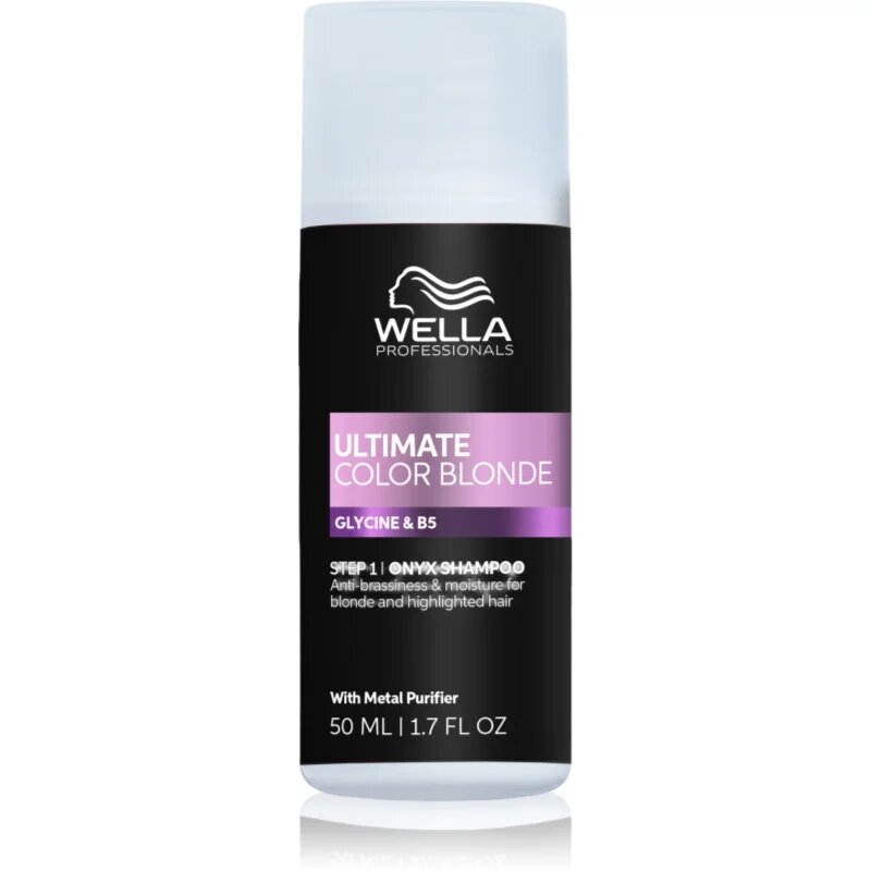 Wella Professionals Ultimate Color Blonde Shampoo шампоан неутрализиращ жълтите нюанси за изрусена коса или коса с кичури 50 мл.
