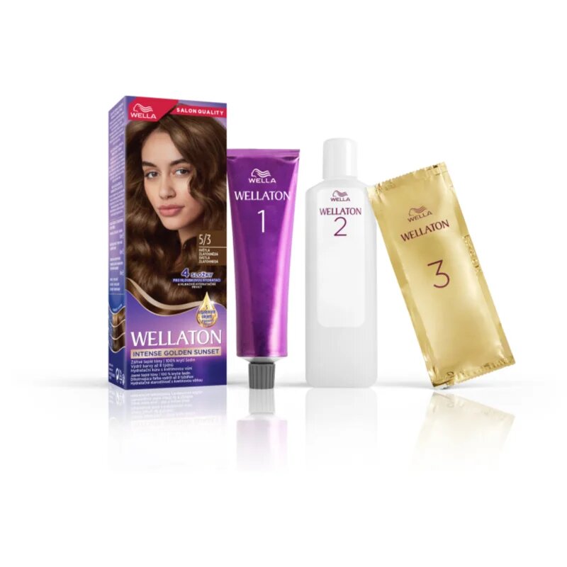 Wella ton Intense Golden Sunset перманентната боя за коса с арганово масло 5/3 Light Golden Brown 1 бр.