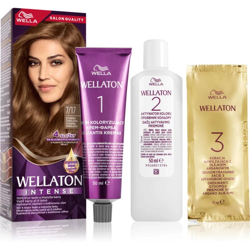 Wella ton Intense перманентната боя за коса с арганово масло цвят 7/17 Frosted Chocolate 1 бр.