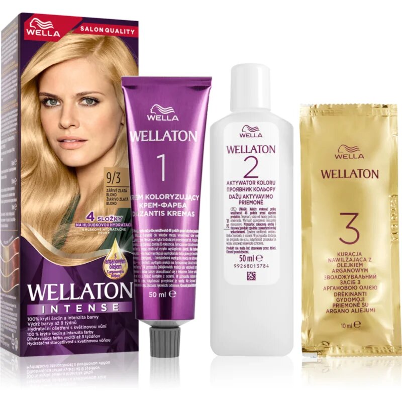 Wella ton Intense перманентната боя за коса с арганово масло цвят 9/3 Gold Blonde 1 бр.