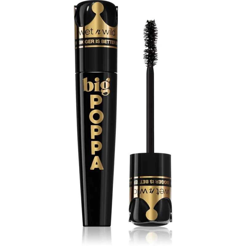Wet N Wild Big Poppa спирала за мигли за екстремен обем с интензивен черен цвят цвят Blackest Black 10 мл.