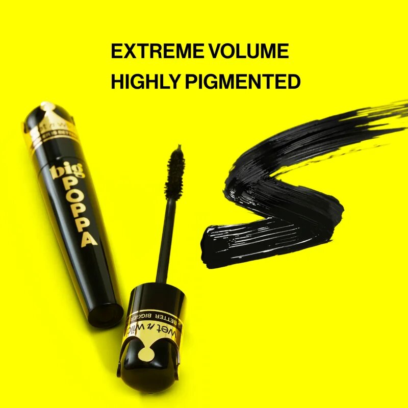 Wet N Wild Big Poppa спирала за мигли за екстремен обем с интензивен черен цвят цвят Blackest Black 10 мл.
