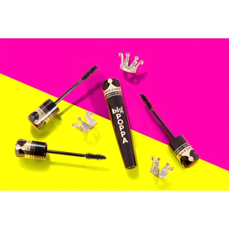 Wet N Wild Big Poppa спирала за мигли за екстремен обем с интензивен черен цвят цвят Blackest Black 10 мл.