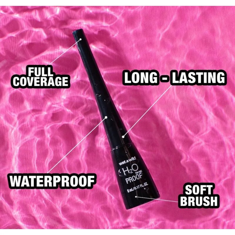 Wet N Wild H2O Proof водоустойчива очна линия цвят Black 5 мл.