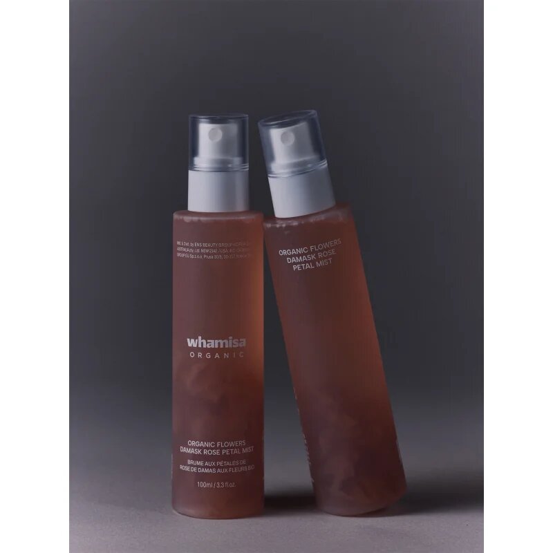 WHAMISA Organic Flowers Damask Rose Petal Mist хидратираща мъгла с успокояващ ефект 100 мл.