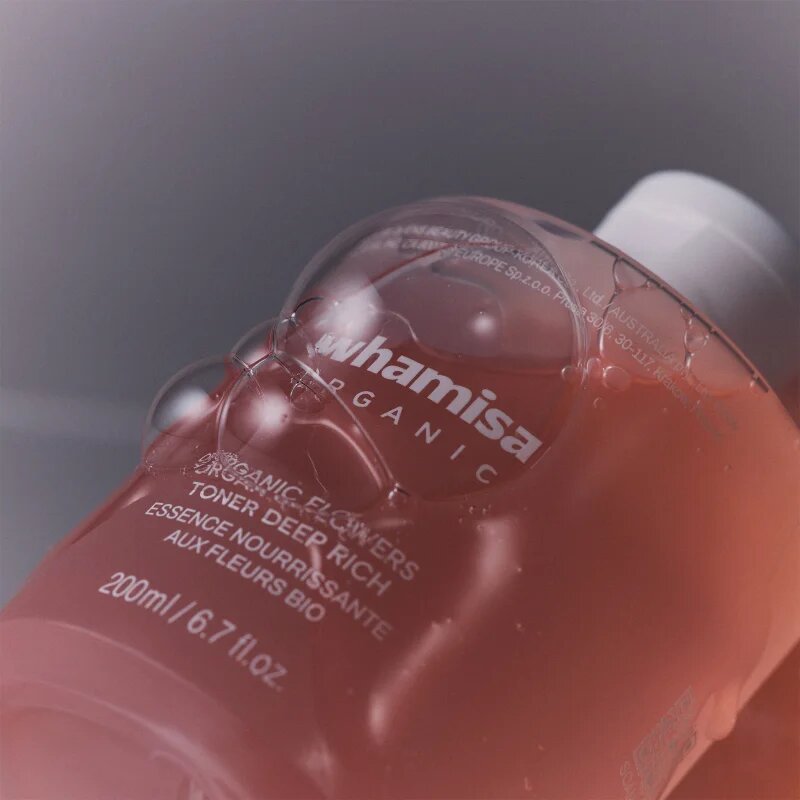 WHAMISA Organic Flowers Toner Deep Rich хидратиращ и подхранващ тоник за суха и раздразнена кожа 200 мл.