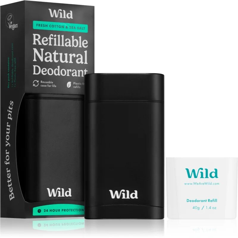 Wild Fresh Cotton & Sea Salt Men's Black Case дезодорант стик с калъфка 40 гр.