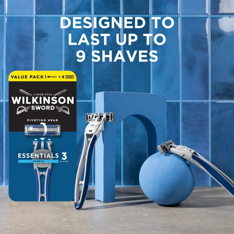 Wilkinson Sword Essentials 3 Hybrid самобръсначка + резервни остриета 4 бр