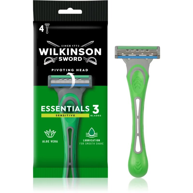 Wilkinson Sword Essentials 3 Sensitive самобръсначки за еднократна употреба 4 бр.