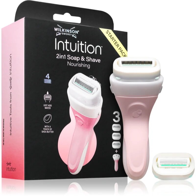 Wilkinson Sword Intuition 2in1 Soap & Shave Nourishing самобръсначка + резервни глави