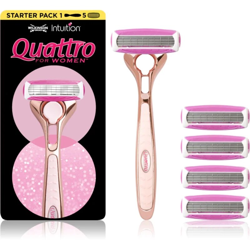 Wilkinson Sword Intuition Quattro for Women самобръсначка + резервни остриета 5 бр