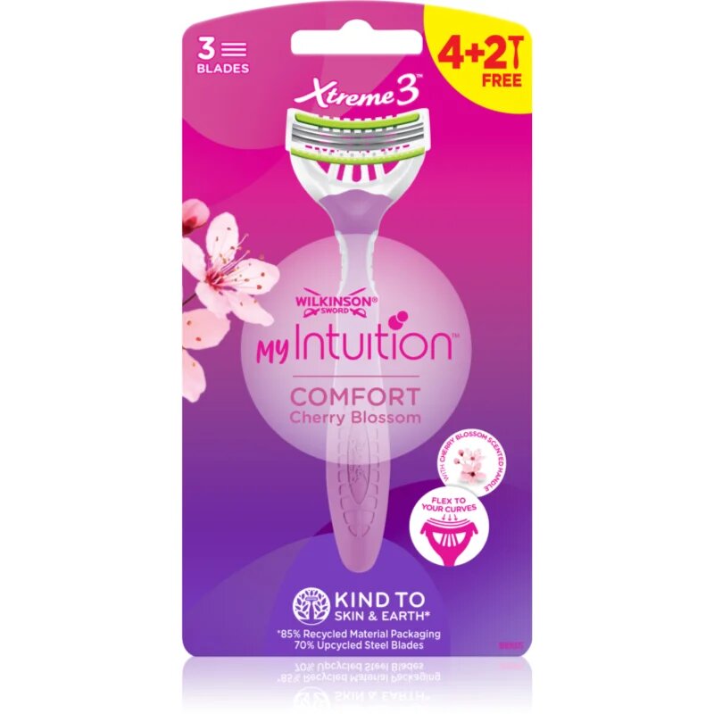 Wilkinson Sword My Intuition Xtreme 3 самобръсначки за еднократна употреба Comfort Cherry Blossom 6 бр.
