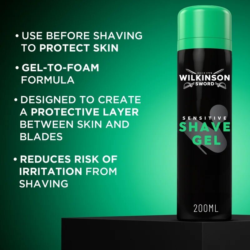 Wilkinson Sword Sensitive Shave Gel пенлив гел за бръснене за мъже 200 мл.