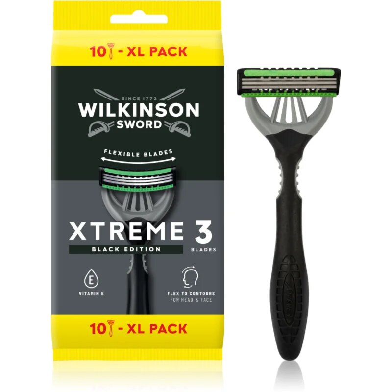 Wilkinson Sword Xtreme 3 Black Edition самобръсначки за еднократна употреба за мъже 10 бр.