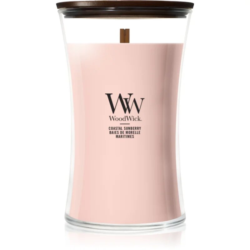 Woodwick Coastal Sunberry ароматна свещ с дървен фитил 610 гр.