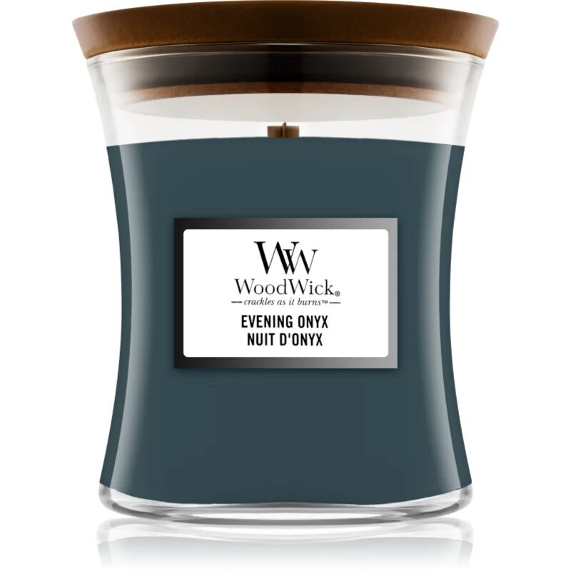 Woodwick Evening Onyx ароматна свещ с дървен фитил 275 гр.