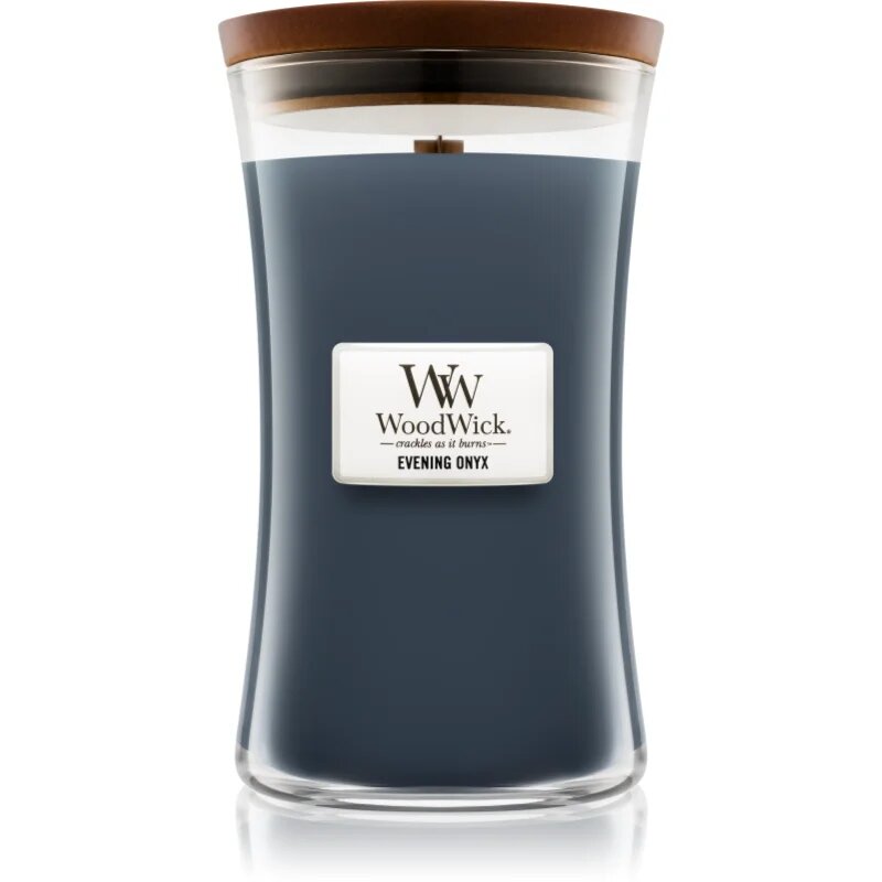 Woodwick Evening Onyx ароматна свещ с дървен фитил 609.5 гр.